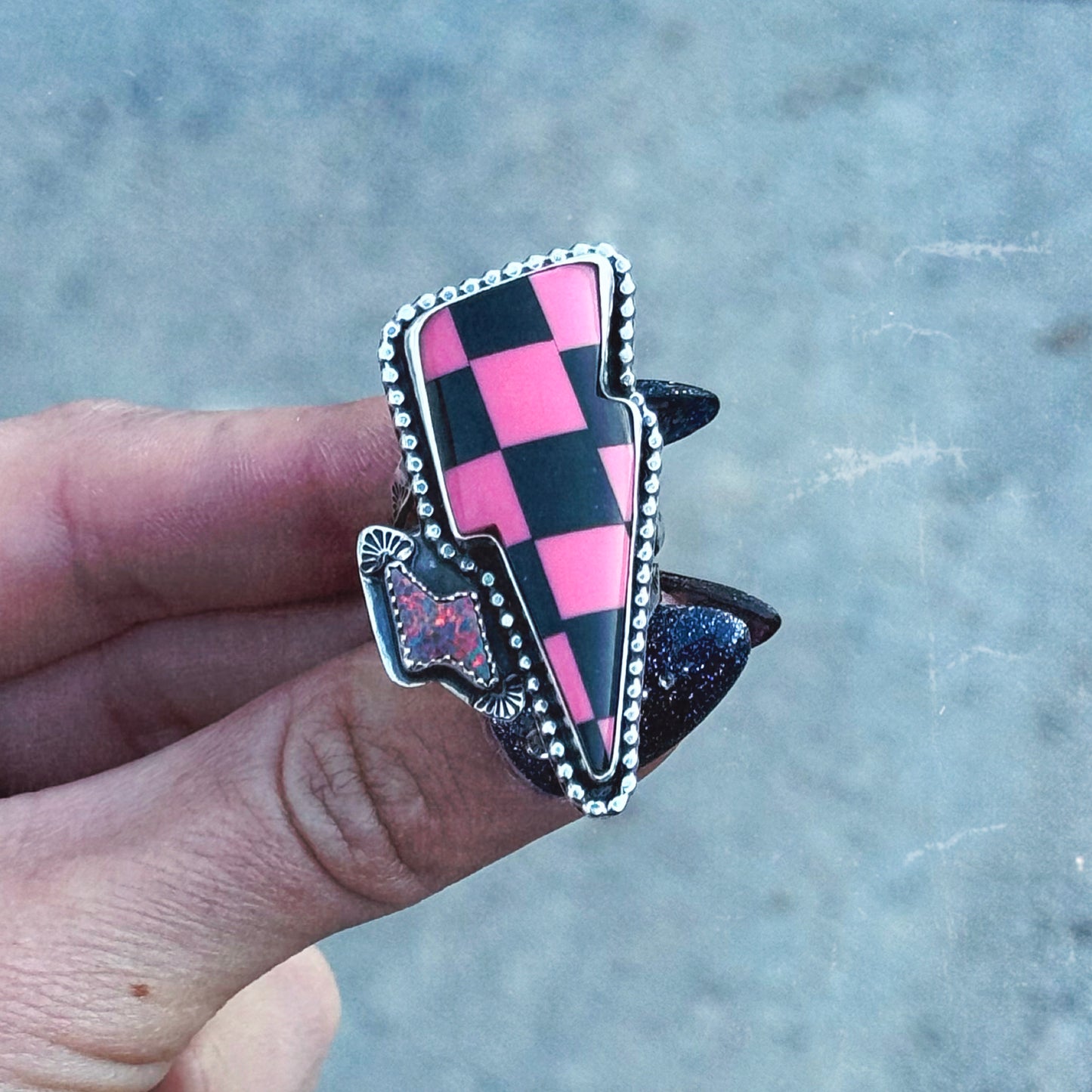 Checkered Bolt Ring -7