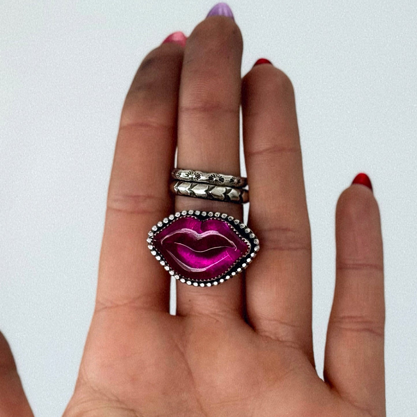 Hot Pink Lips Ring