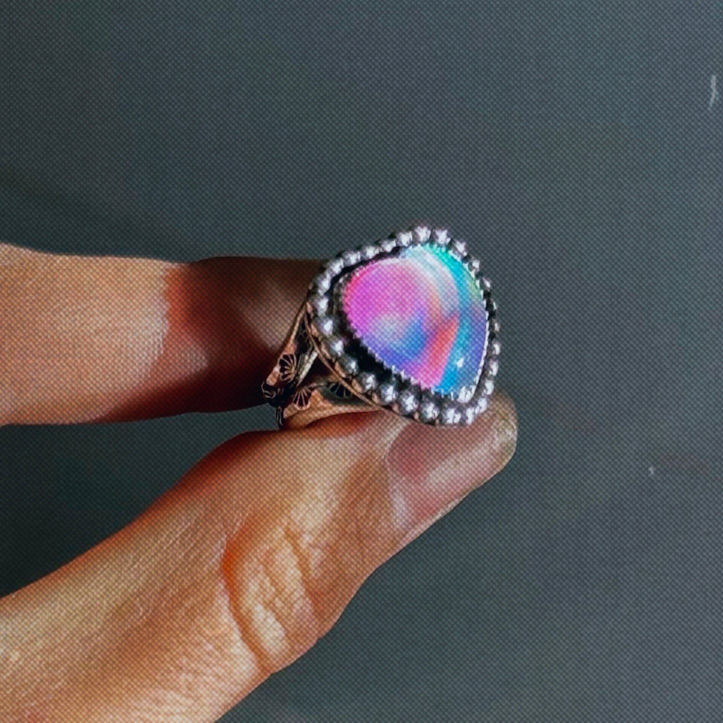 Aura Opal Heart Ring 5