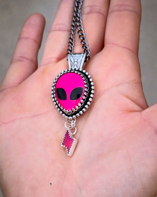 Electric Alien Bolt Necklace