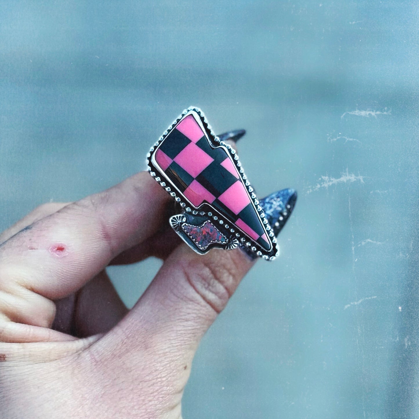 Checkered Bolt Ring -7