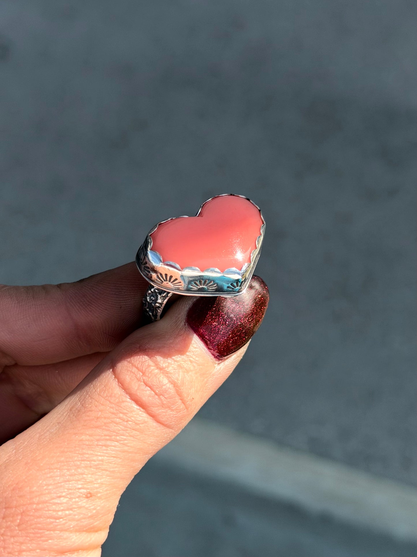 Bubble Gum Heart Ring 7