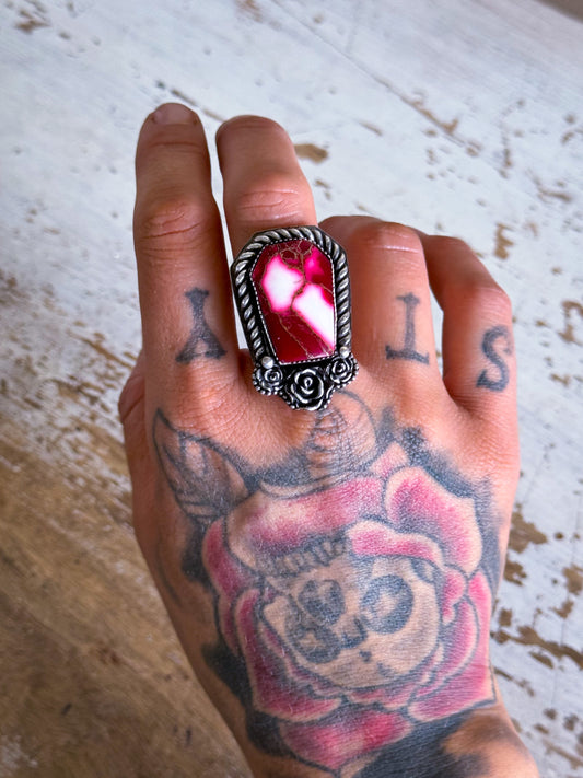 Blood Red Coffin Ring