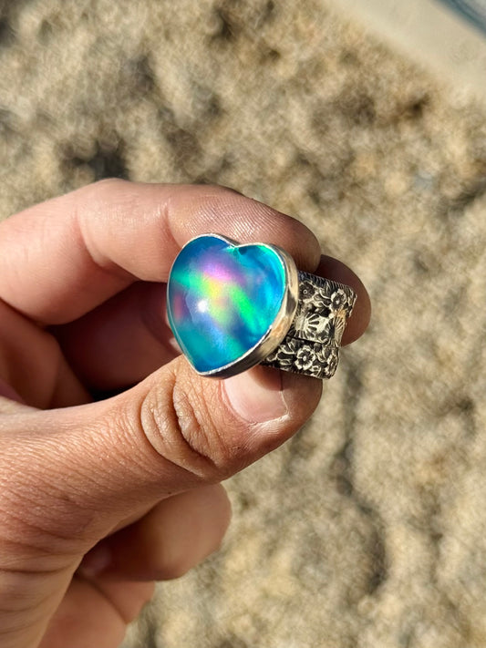 Opulent Aura Heart Ring -7
