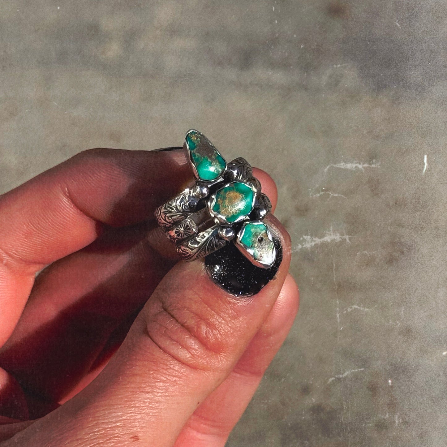 Triple Turquoise Ring 6