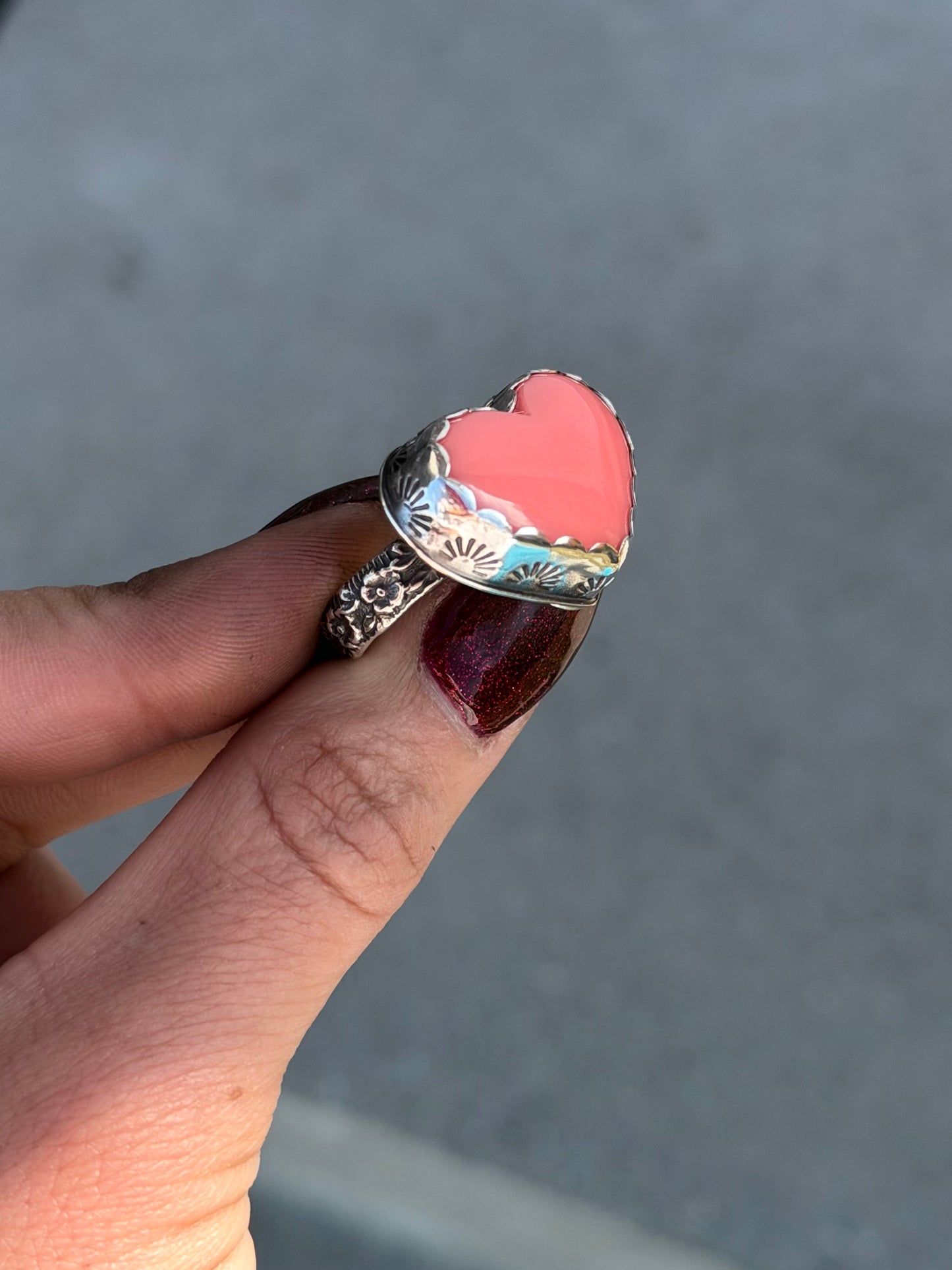 Bubble Gum Heart Ring 7