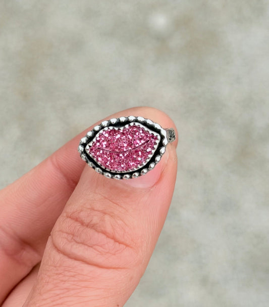 Mini Pink Hot Lips Ring