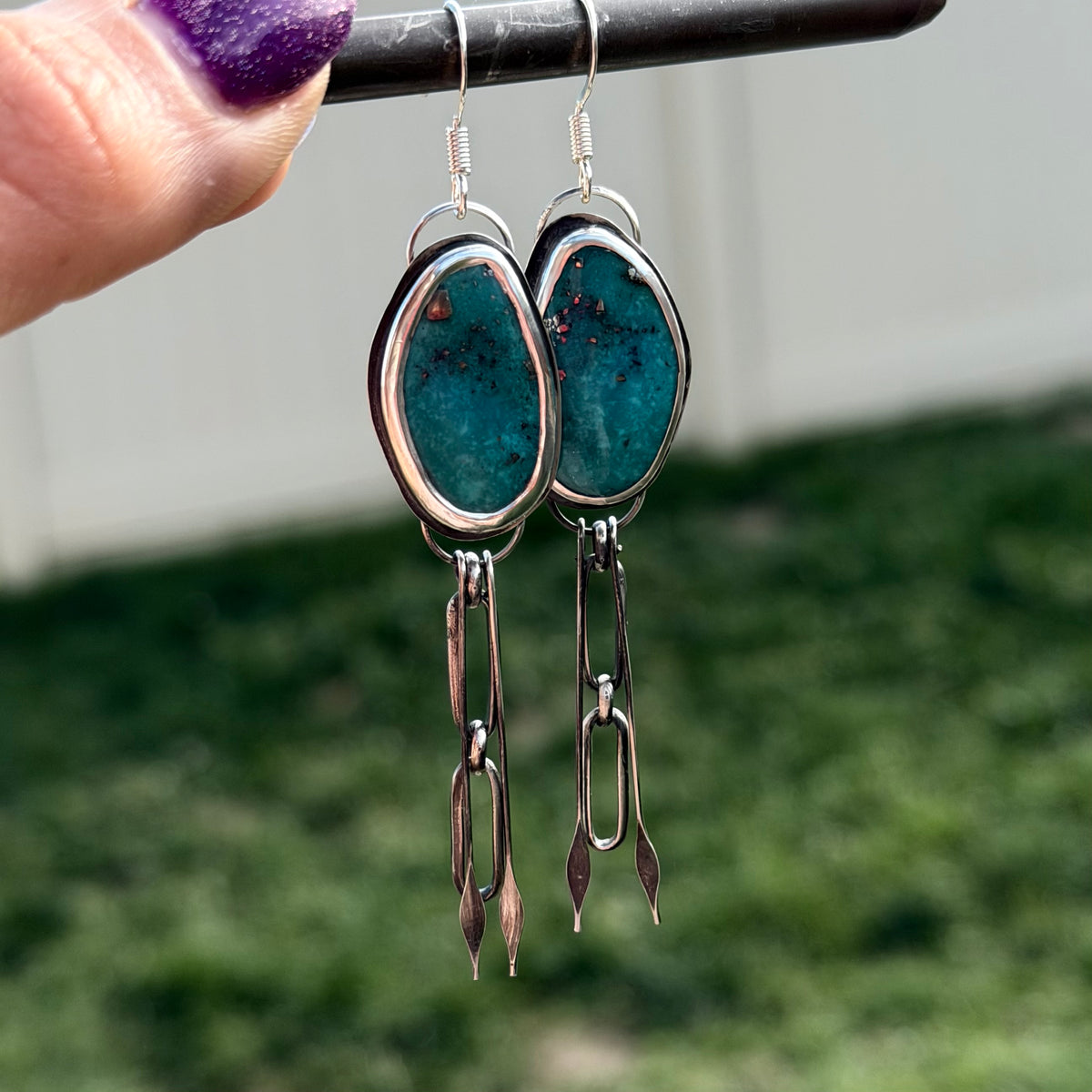 Kingman Turquoise Fringe Earrings