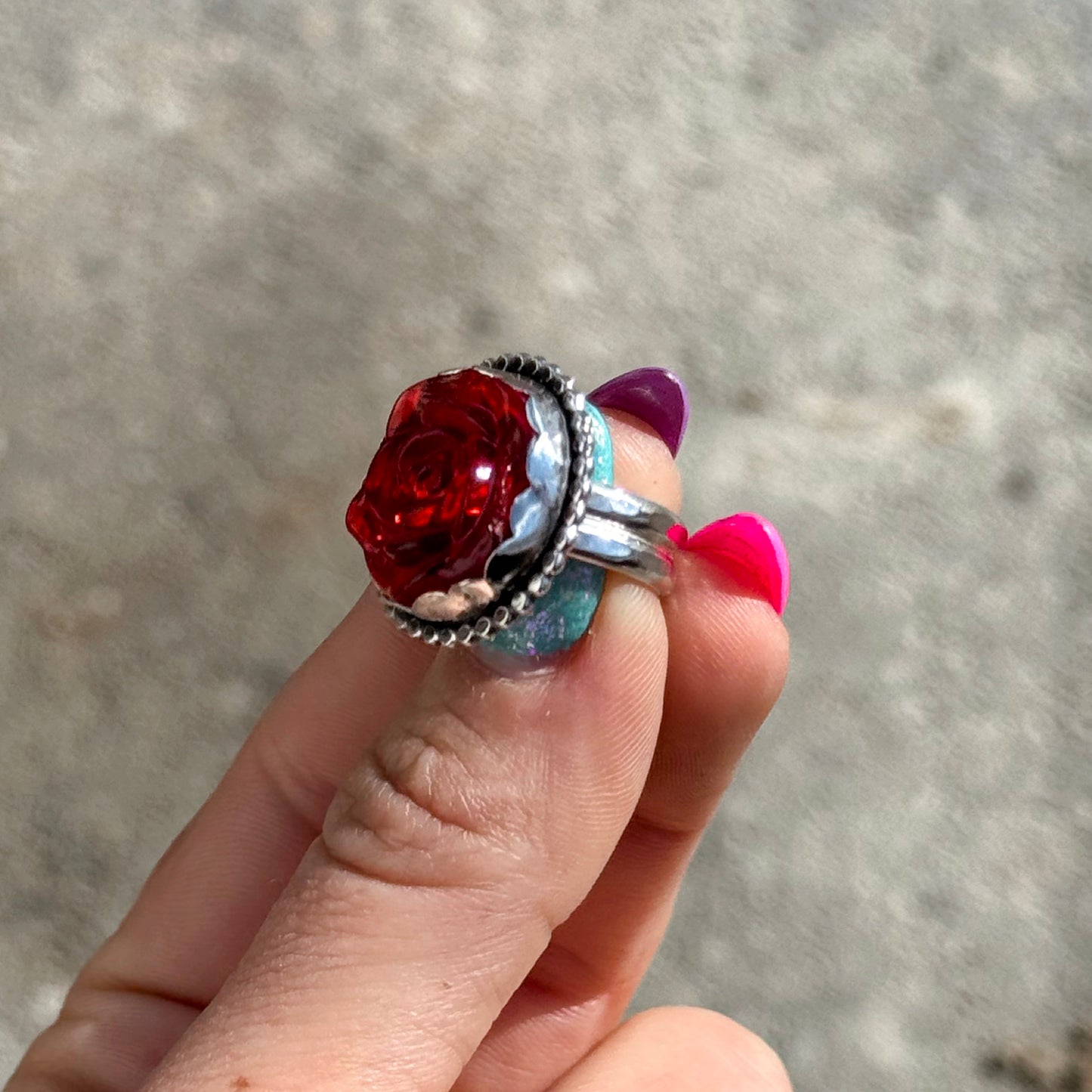 Red Rose Gem Ring