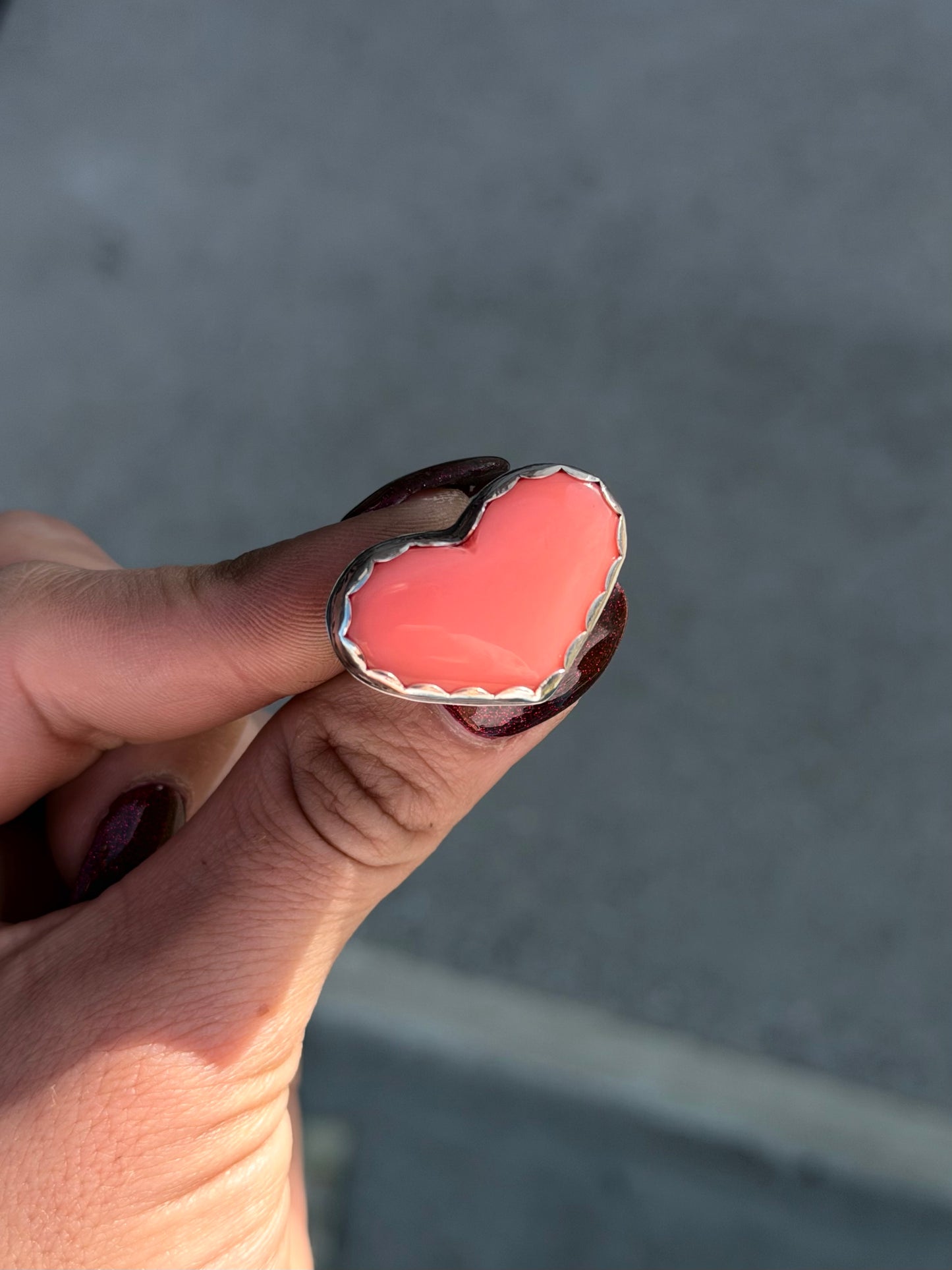 Bubble Gum Heart Ring 7