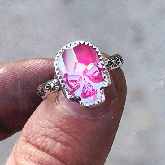 Bubblegum Pink Skull Ring 8