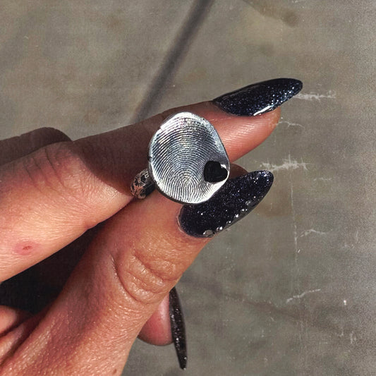 Fingerprint Ring w/ Stone