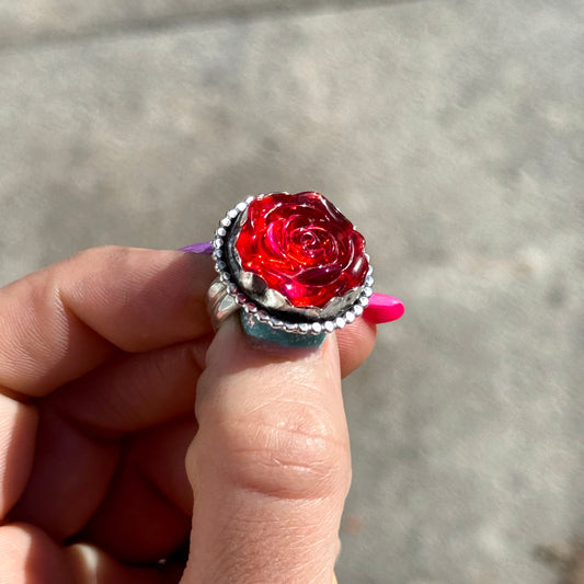 Red Rose Gem Ring