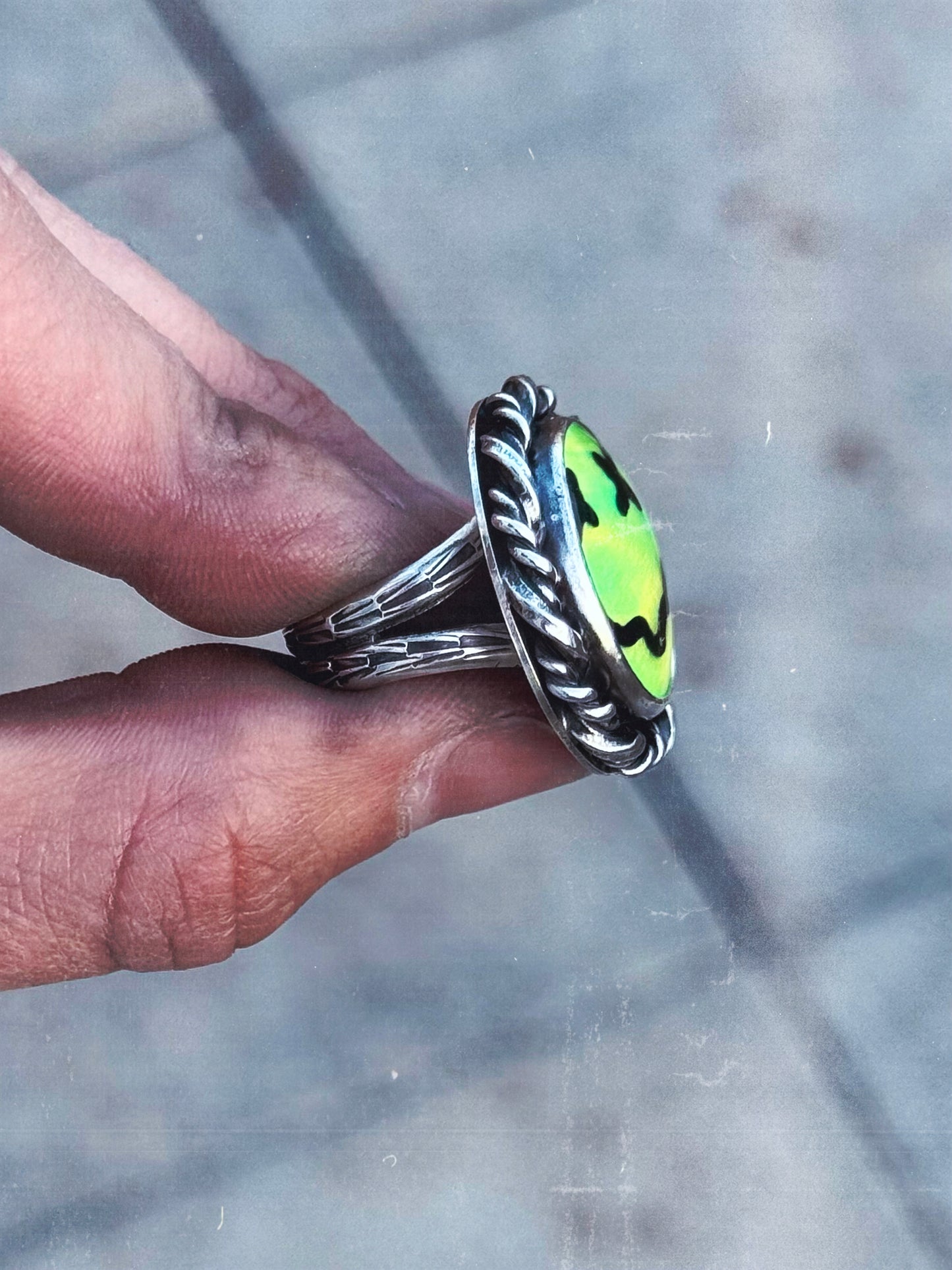 Neon Smile Face Ring 5