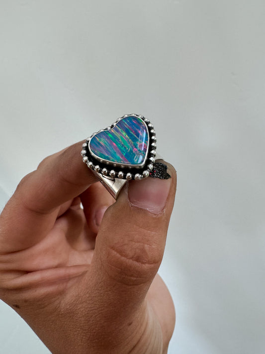 Aura Opal Heart Ring 6