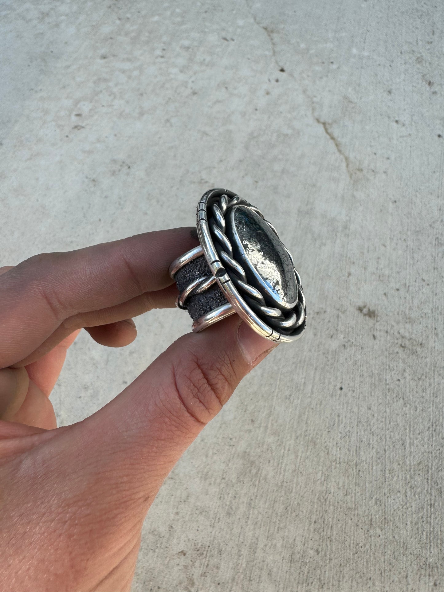 Native Silver Ore Ring -7