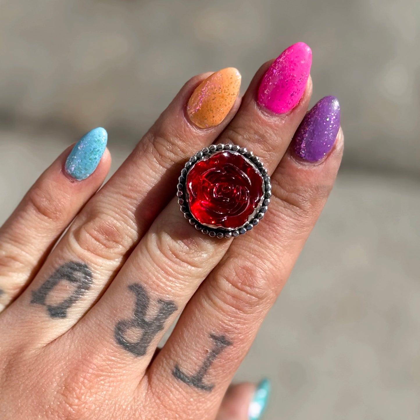 Red Rose Gem Ring