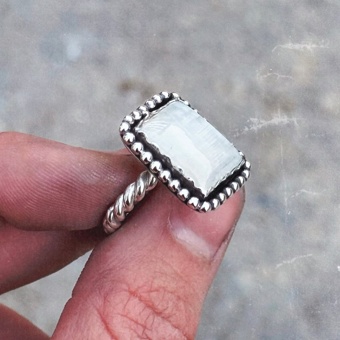 Petite Moonstone Ring -3