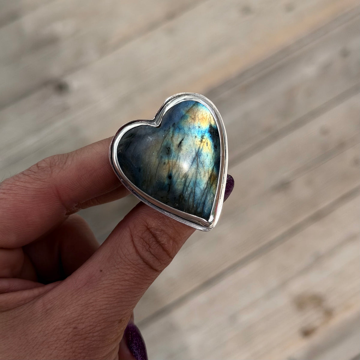 Labradorite Heart Ring 6
