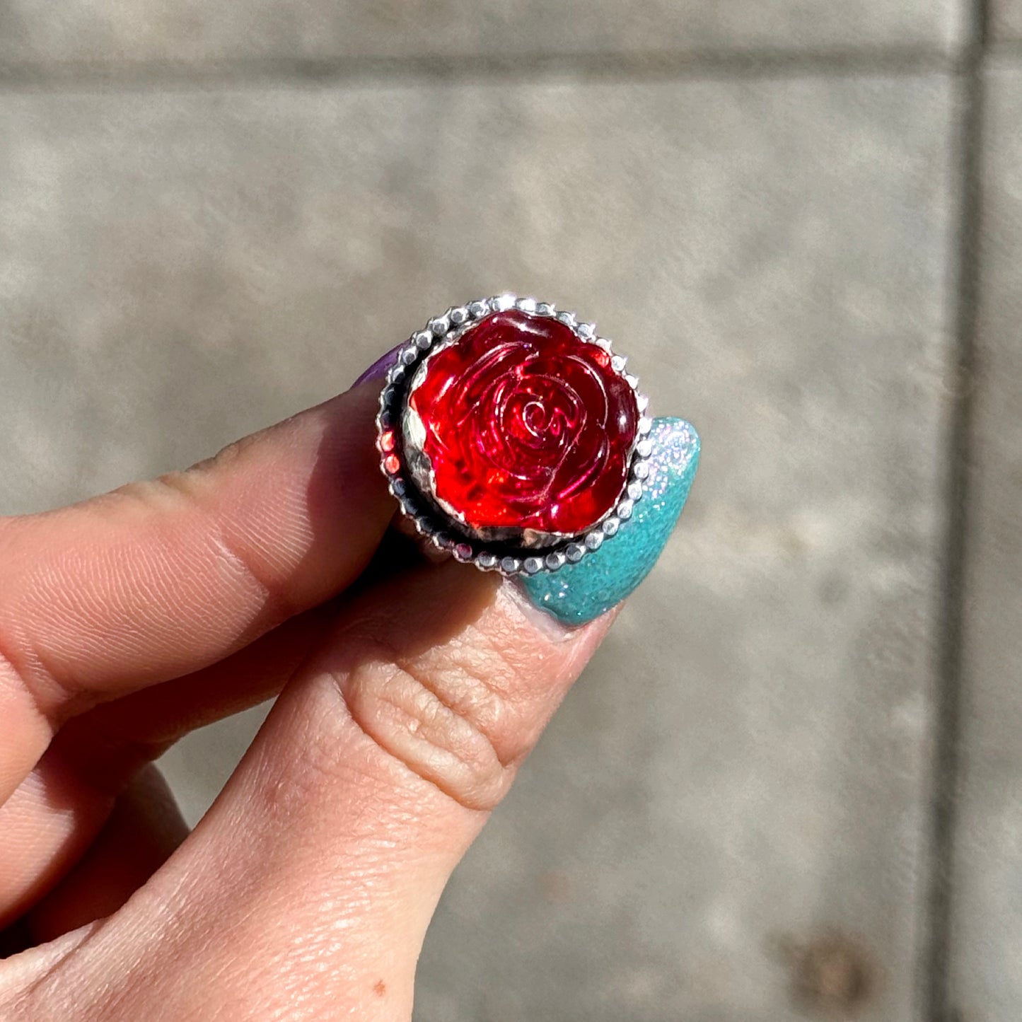 Red Rose Gem Ring