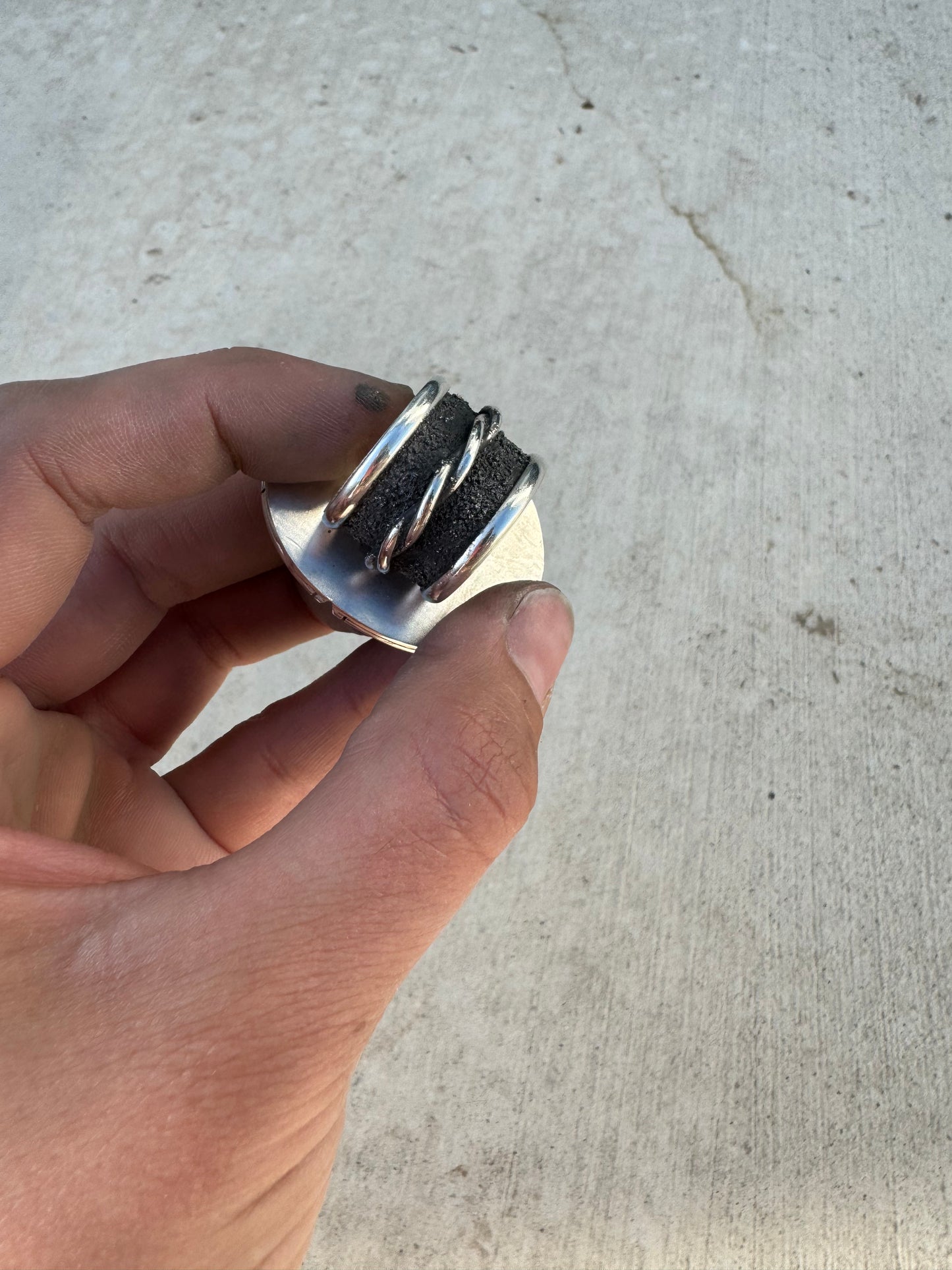 Native Silver Ore Ring -7