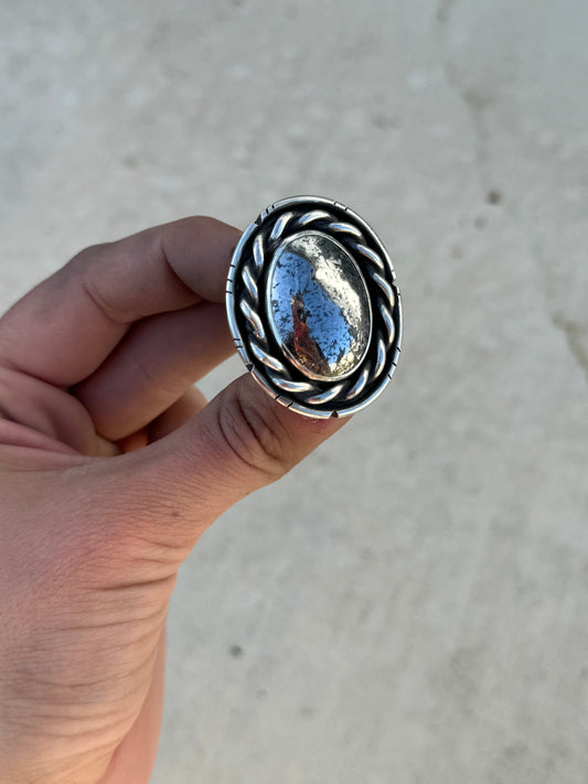 Native Silver Ore Ring -7