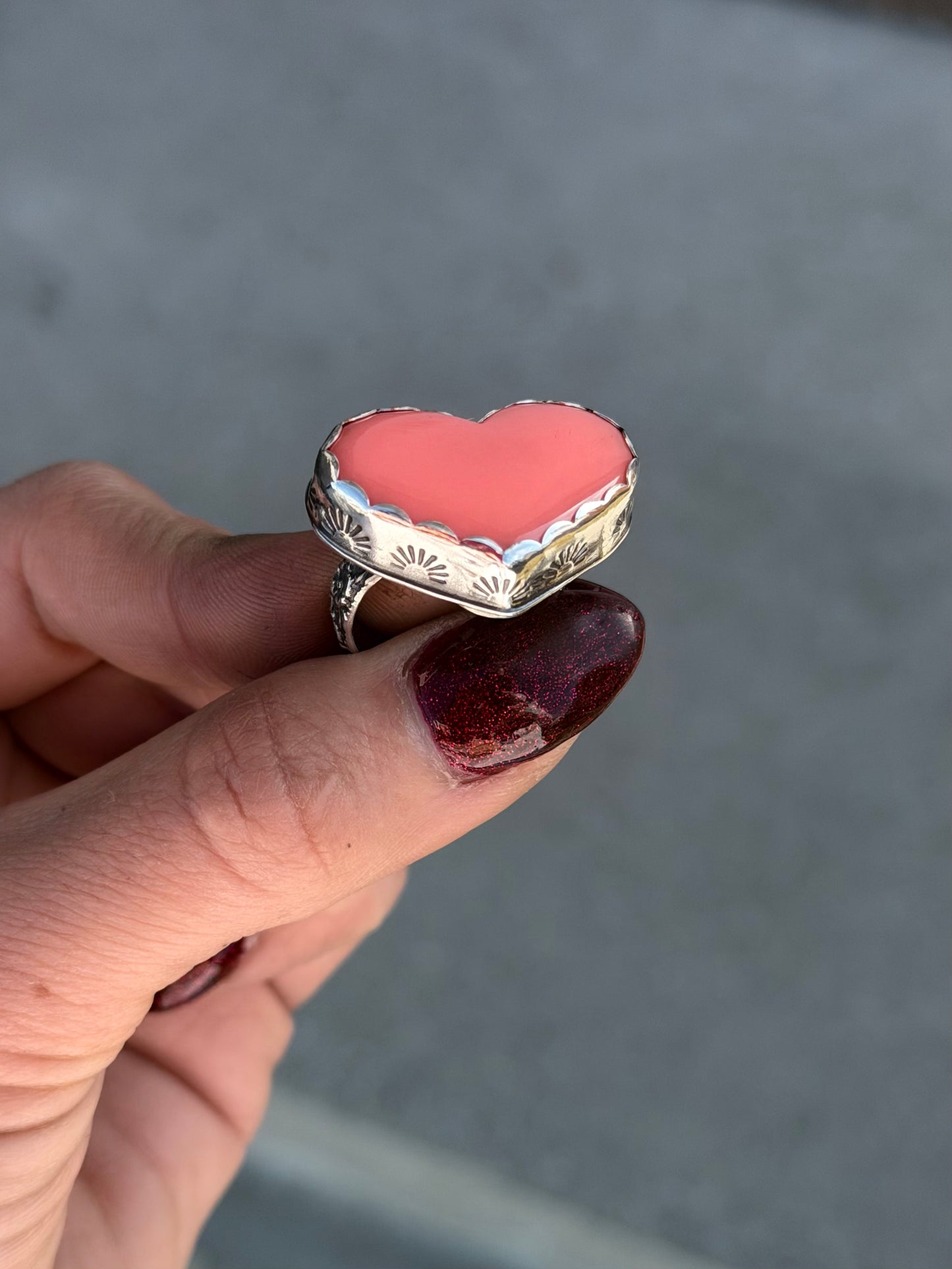 Bubble Gum Heart Ring 7