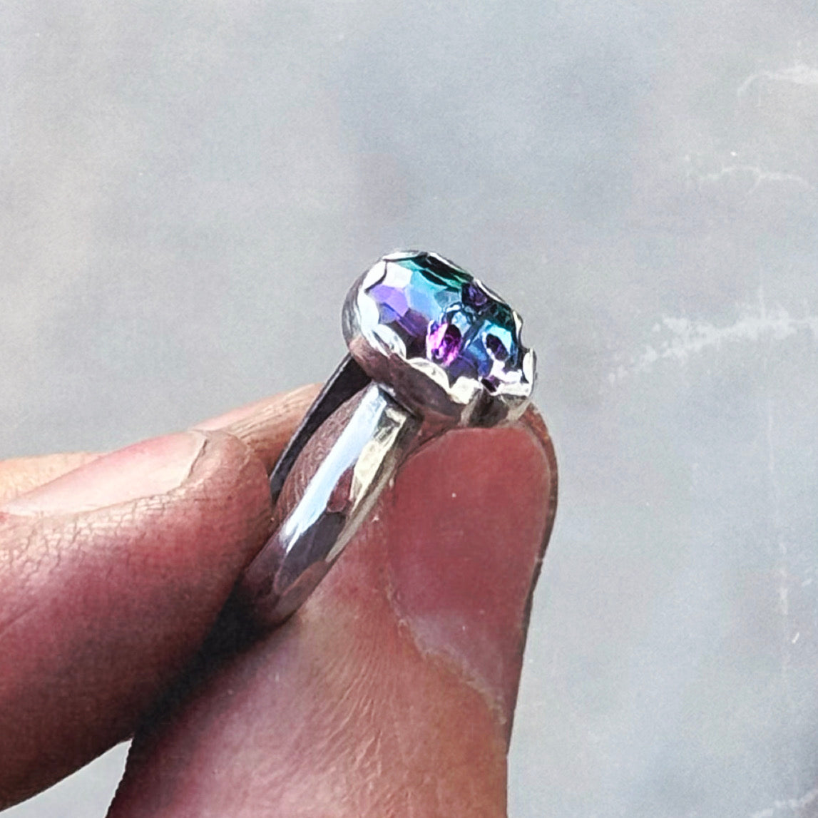 Mini Purple Poison Skull Ring