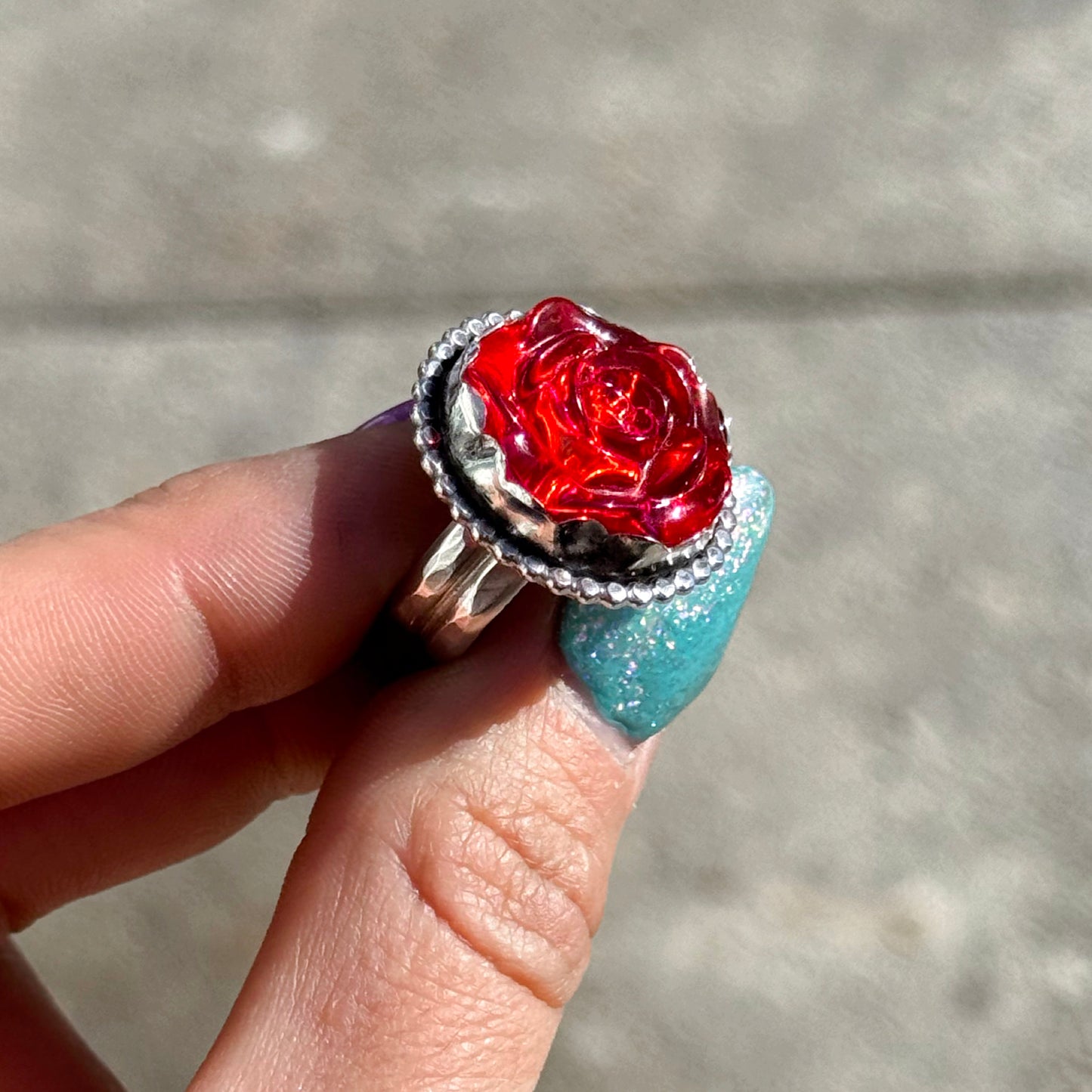 Red Rose Gem Ring