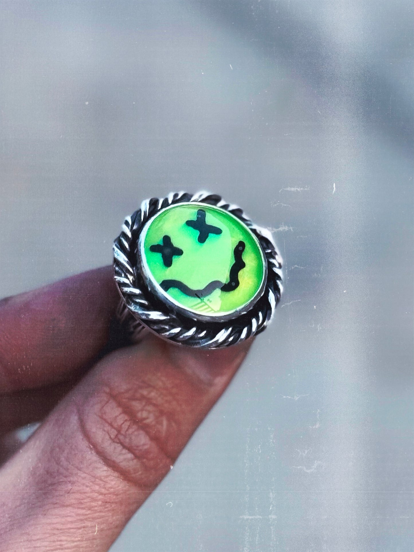 Neon Smile Face Ring 5