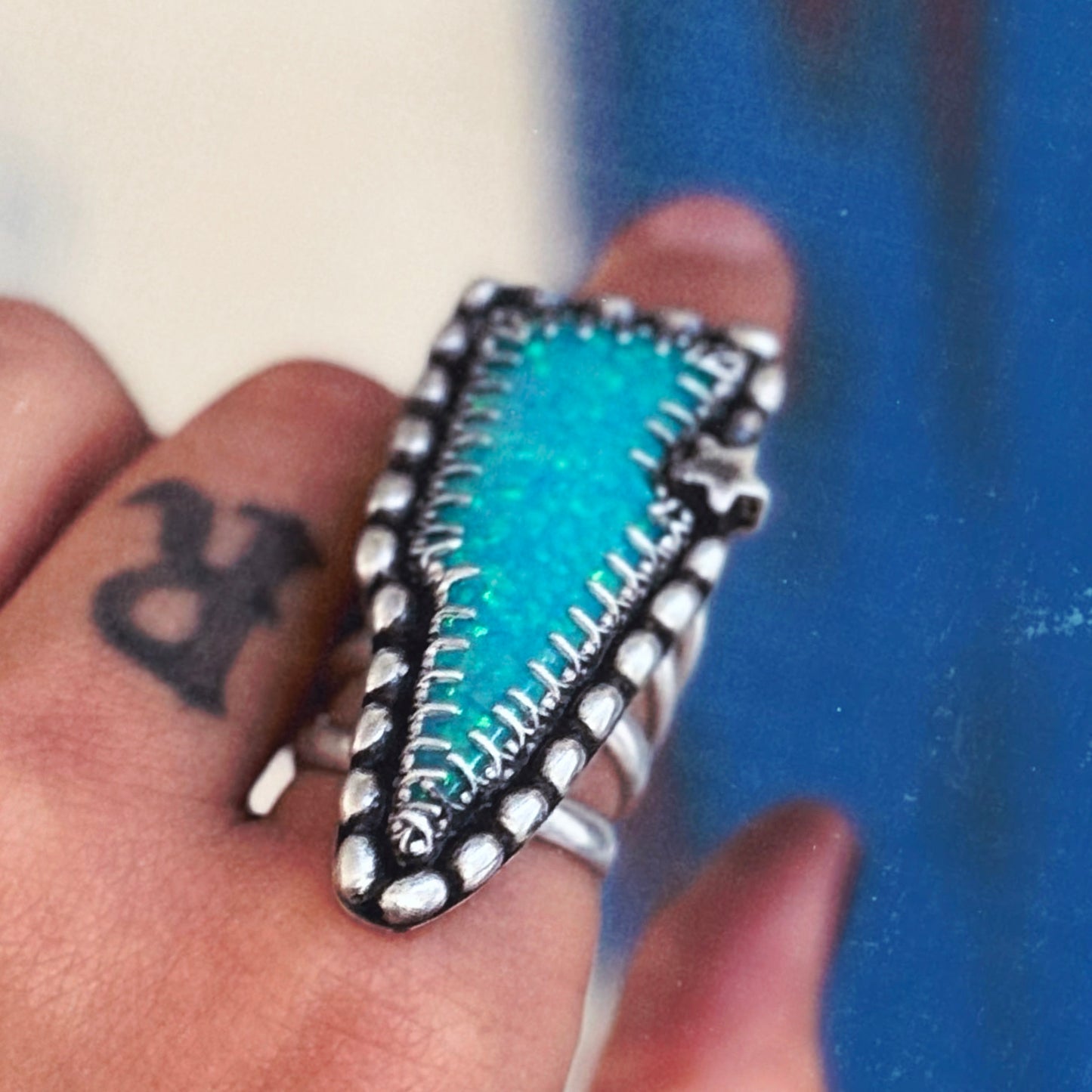 Blue Bliss Bolt Ring 8