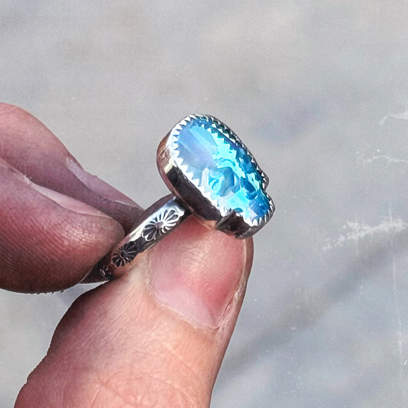 Ultra Blue Skull Ring