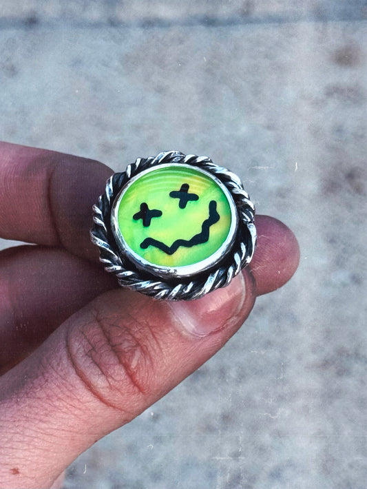 Neon Smile Face Ring 7