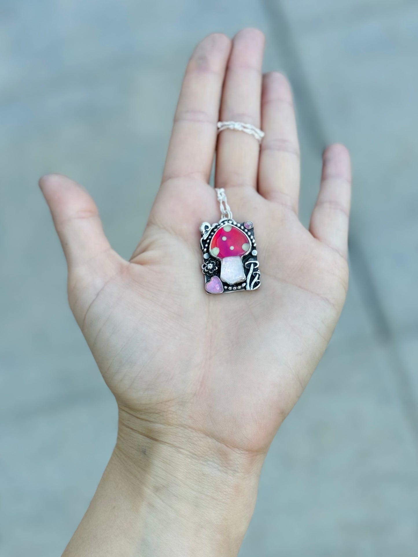 Mushroom Portrait Necklace