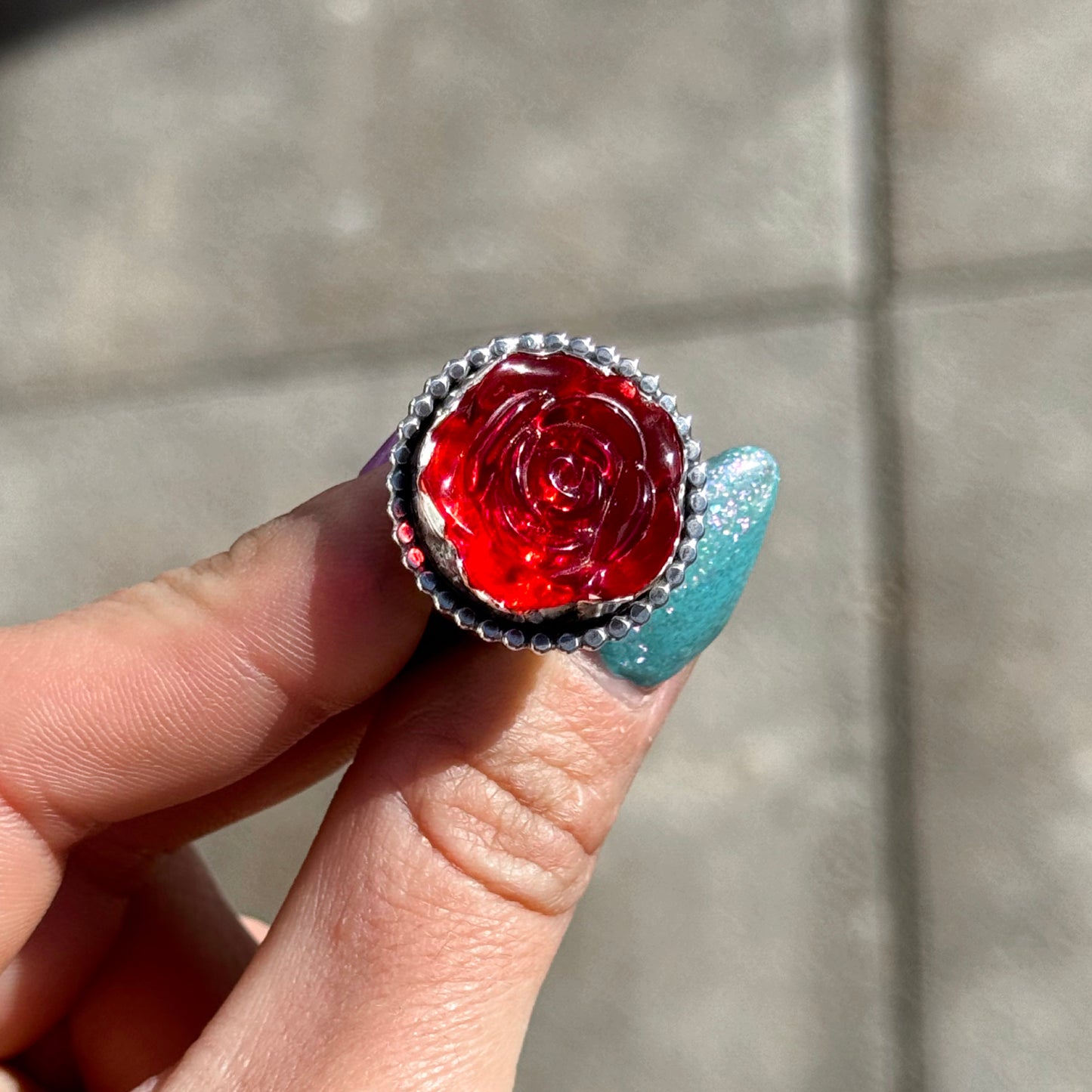 Red Rose Gem Ring