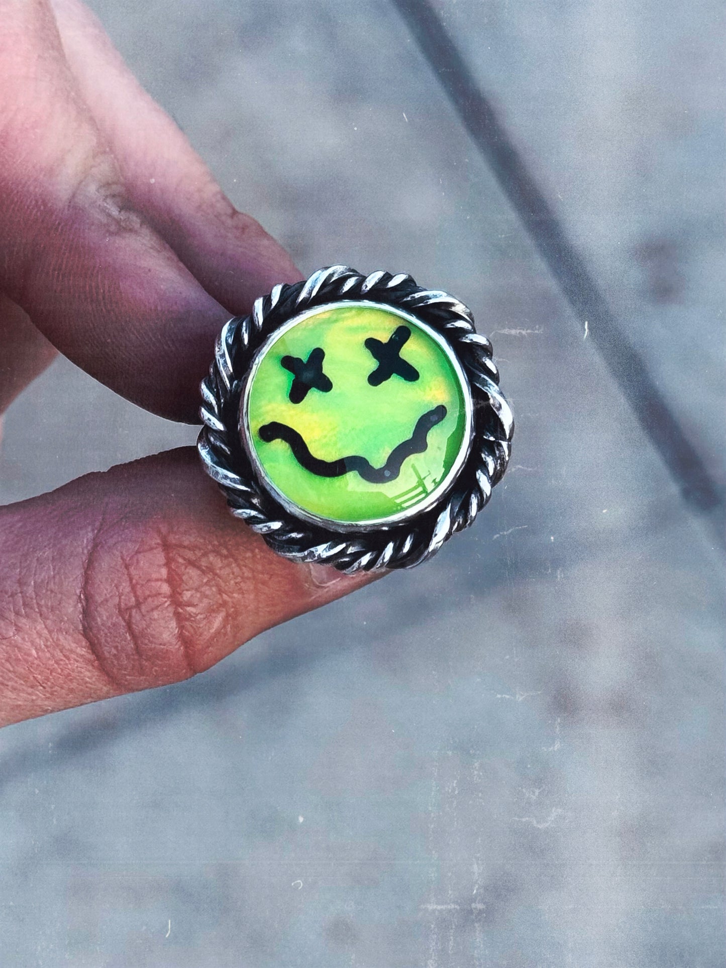 Neon Smile Face Ring 5