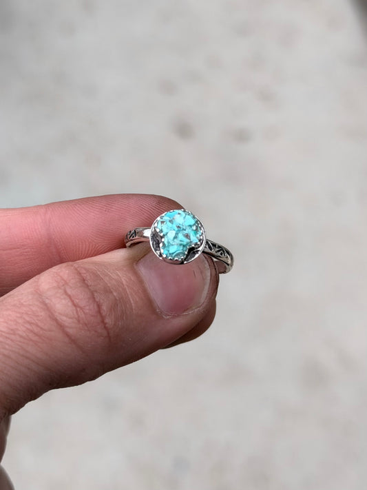 Baby Turquoise Mushroom Rings