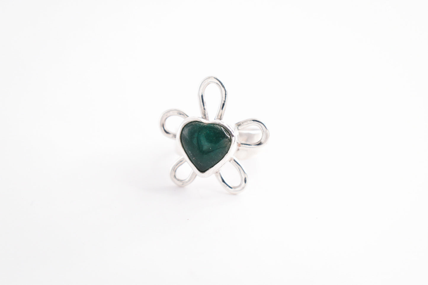 Jade Heart Flower Ring -4