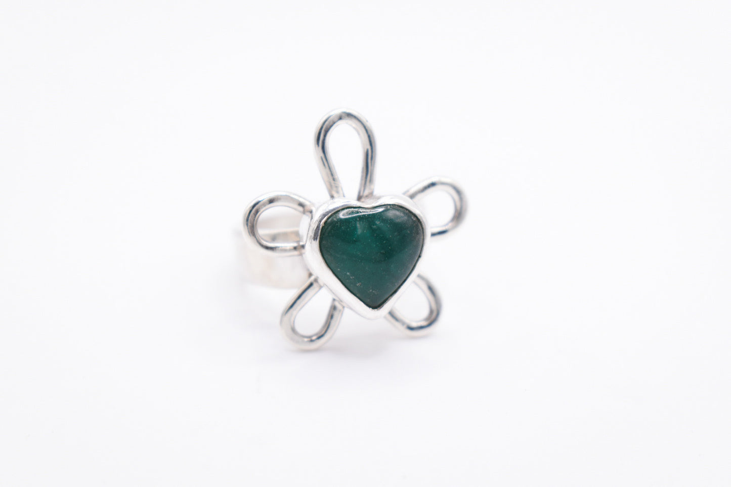 Jade Heart Flower Ring -4