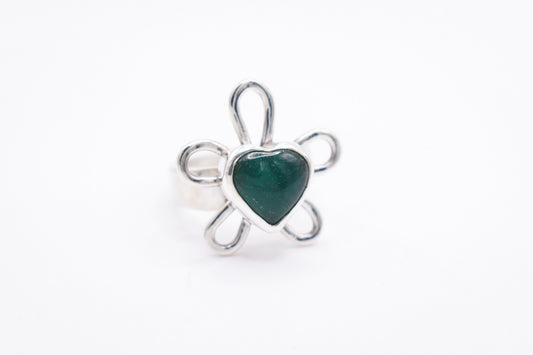 Jade Heart Flower Ring -4