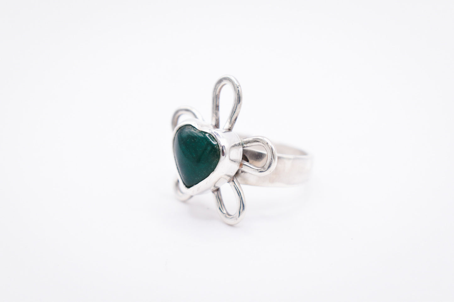 Jade Heart Flower Ring -4